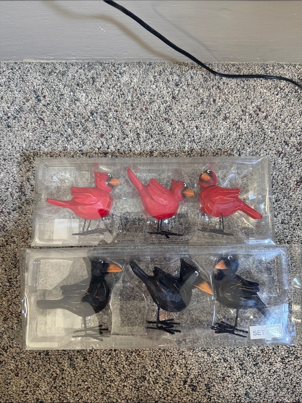 Judgemental Crows and Cardinals 3 Each Set Hobby Lobby NEW